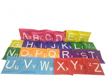 Weather Resistant Cornhole Bags small size for kids education game words in 26 pcs