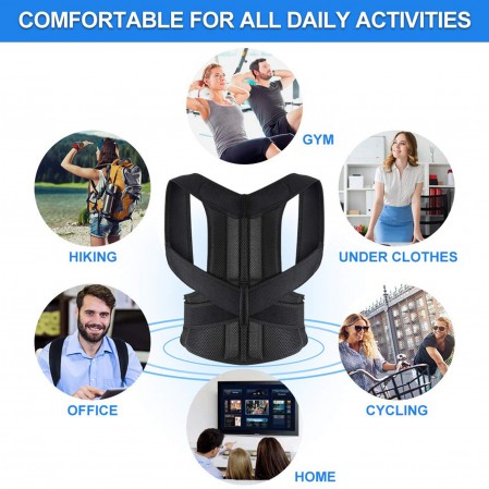 Custom Logo Size Adjustable Lumbar Back Brace Posture Corrector for men women for Improve Posture Provide and Back Pain Relief