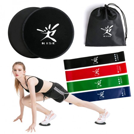 Resistance Loop Exercise Bands Core Slider Resistance Band Set