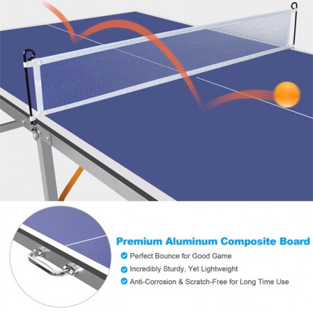 Mini Foldable Table Tennis Table with Quick Clamp Net