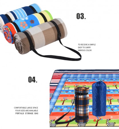 2022 New Portable Waterproof Outdoor Fleece Picnic Blanket Camping Mat Picnic Blanket