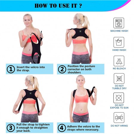 OEM Amazon Hot Sale Comfortable Adjustable Posture Correct Brace for Women Men Upper Back Brace Spinal Support