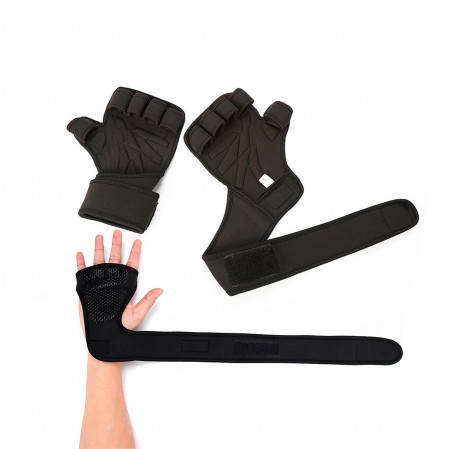 Sport Gym Fitness Workout Exercise Weight Lifting Training Gloves Ventilated with Wrist Wraps Support Full Palm Protection