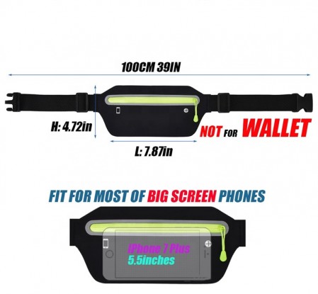 Slim Running Belt Waist Pack Exercise Waist Bag