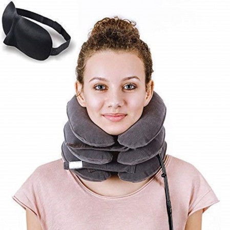 Neck Traction Device and Collar Brace Inflatable and Adjustable neck Support