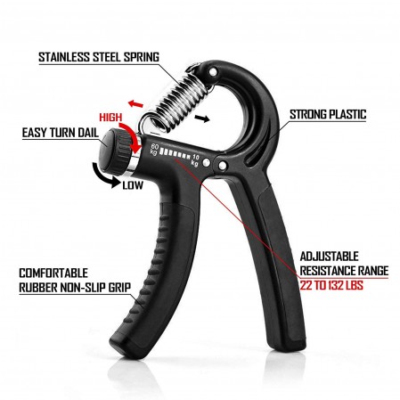 OEM Fitness Hand Grip Strengthener Adjustable Resistance Non-Slip Strengthen Exerciser Workout Trainer Wrist Forearm Gripper