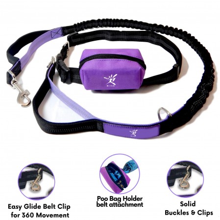 Hands Free Dog Running Leash with Waist Pocket