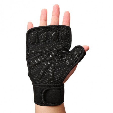 Weight Lifting Gloves with Built-In Wrist Wraps