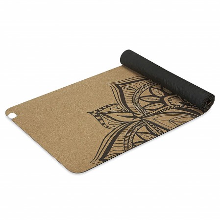 Natural yoga Cork Mat Options, Roots Yoga Mat with Natural Rubber Bottom