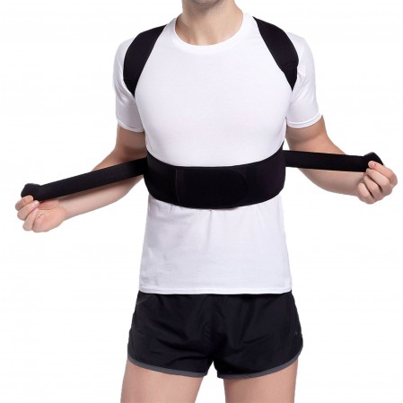 Custom Back Brace Black Skin Magnetic Posture Corrector Support Shoulder Strap Humpback Brace Belt For Cervical Lumbar Spine