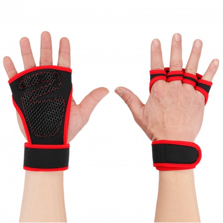 Sport Gym Fitness Workout Exercise Weight Lifting Training Gloves Ventilated with Wrist Wraps Support Full Palm Protection