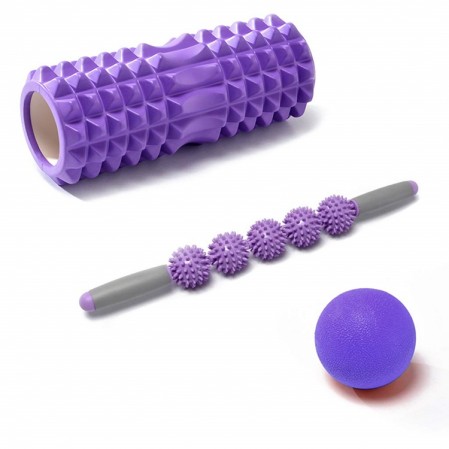 OEM Customize deep Muscle Massage set of Yoga Foam Roller ,a Massage Stick and a TPE Massage Ball