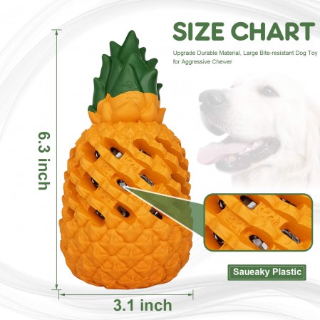 Dog Chew Toys for Aggressive Chewer Indestructible Durable Pineapple Squeaky Dog Chew Toy