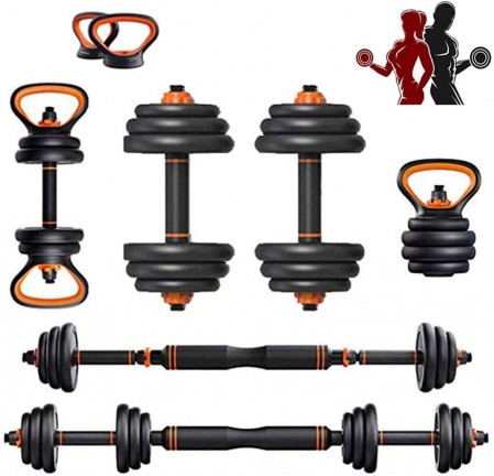 Adjustable Dumbbell Set, Free Weights Dumbbells Set of 2, Kettlebell, Barbell, Push-up