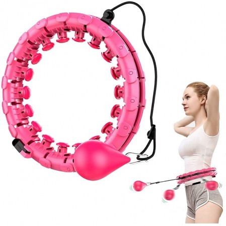 Adjustable Weighted Hoola Hoop 360° Auto-Spinning 24 Detachable Knots