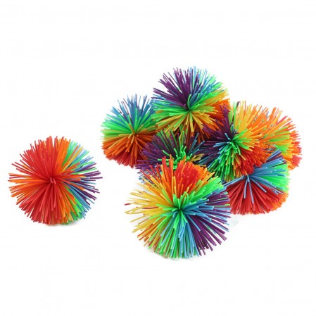 Rainbow Stringy Ball Silicone Bouncing Fluffy Jugging Ball,Monkey Stress Ball