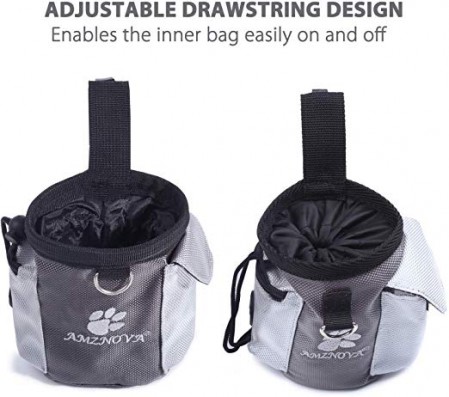 Dog Treat Bag, Dog Training Bag with Built-in Poop Bag Dispenser & Adjustable Waistband