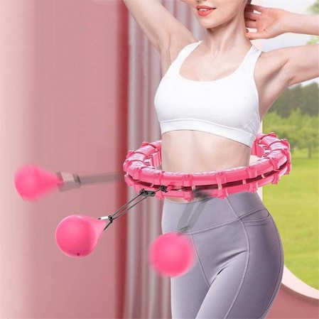 Adjustable Weighted Hoola Hoop 360° Auto-Spinning 24 Detachable Knots