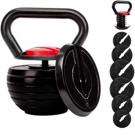 Adjustable Kettlebell Set Strength Training Exercise 10lb-40lb Kettle Ball Handle Grip Free