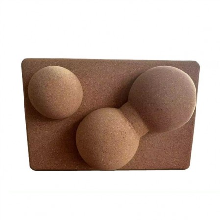 3 in 1 yoga brick with a recess that can be placed on a yoga ball