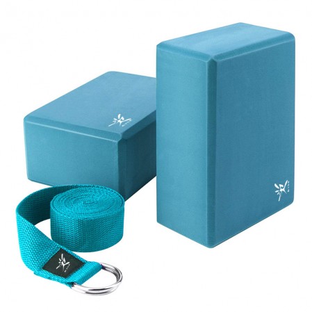 Manufacturer custom High Quality yoga stretch strap and EVA yoga block for yoga sports