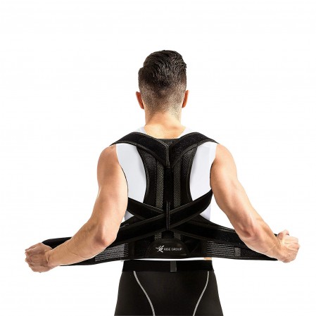 Custom Logo Size Adjustable Lumbar Back Brace Posture Corrector for men women for Improve Posture Provide and Back Pain Relief