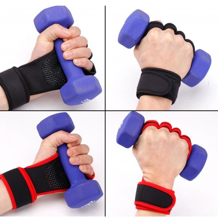 Sport Gym Fitness Workout Exercise Weight Lifting Training Gloves Ventilated with Wrist Wraps Support Full Palm Protection