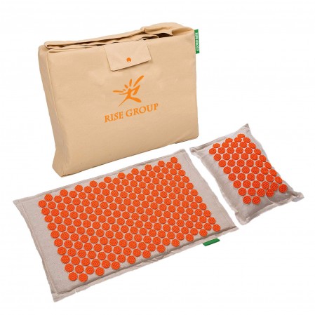 Deeper Stimulation Natural Material Coconut Acupressure Mat Set for Back Pain and Sciatica Relief With Bag