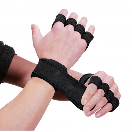 Sport Gym Fitness Workout Exercise Weight Lifting Training Gloves Ventilated with Wrist Wraps Support Full Palm Protection