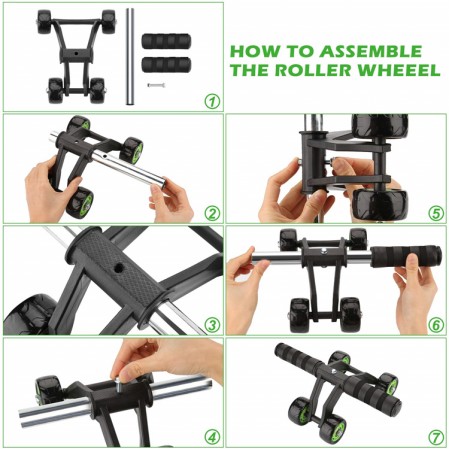 OEM custom AB Wheel Roller Kit with core slider, Jump Rope and Knee Pad for Home Exercise