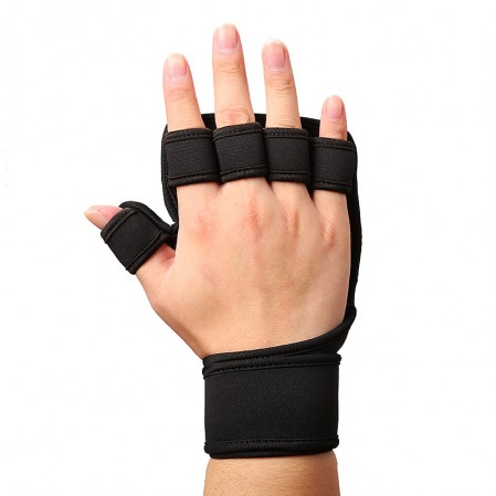 Weight Lifting Gloves with Built-In Wrist Wraps