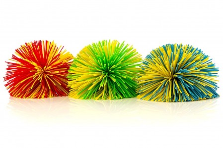 Rainbow Stringy Ball Silicone Bouncing Fluffy Jugging Ball,Monkey Stress Ball