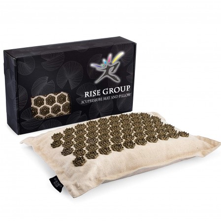 Deeper Stimulation Natural Material Coconut Acupressure Mat Set for Back Pain and Sciatica Relief With Bag