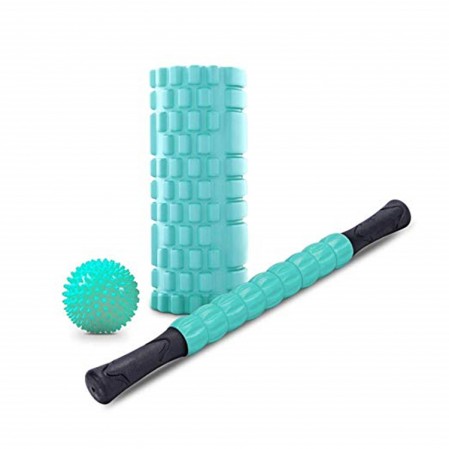 Manufacturer Customize EVA Hollow Yoga Foam Roller Set,Massage Stick and Spiky Ball