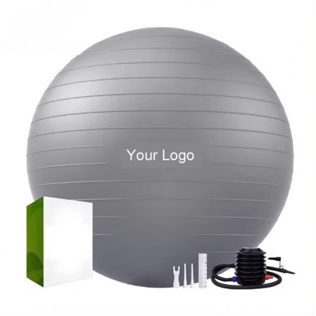 Custom logo print anti burst non toxic stability PVC 55cm yoga ball