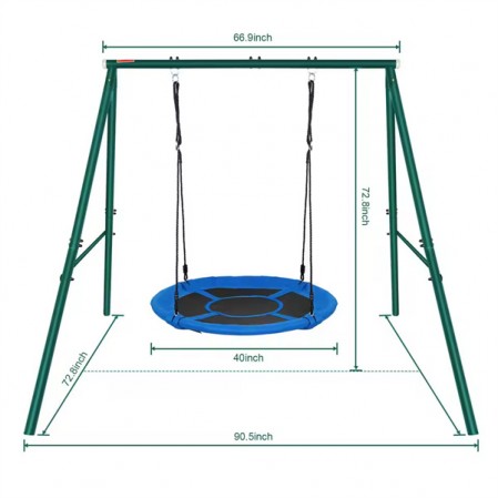 Metal Round Mat Swing Adjustable Safe 360 Rotate garden swing