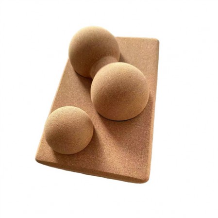 3 in 1 yoga brick with a recess that can be placed on a yoga ball