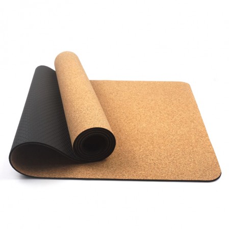 Eco-Friendly Yoga mat Cork & Natural Rubber Mat with yoga strap