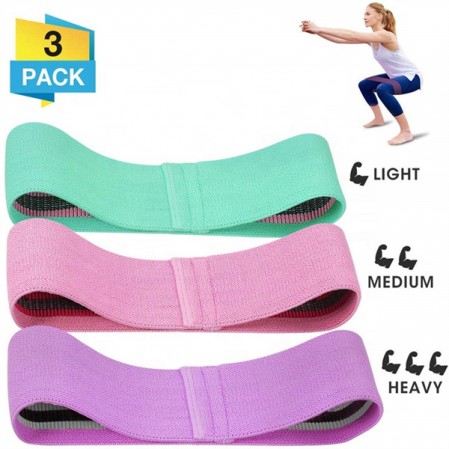 Elastic Anti Slip Exercise hip Booty Bands set fabric Resistance bands