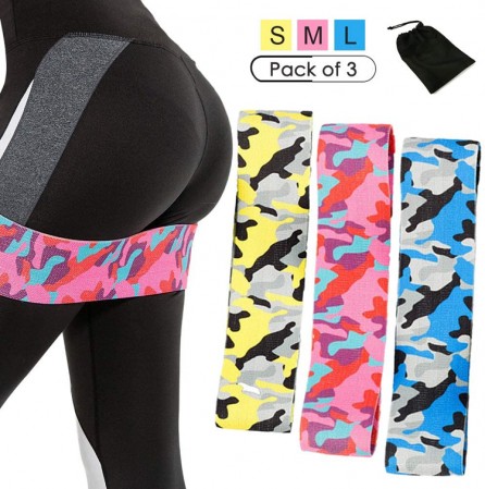 Wholesale custom gluet hip bands set exercise fabric booty loop resistance bands