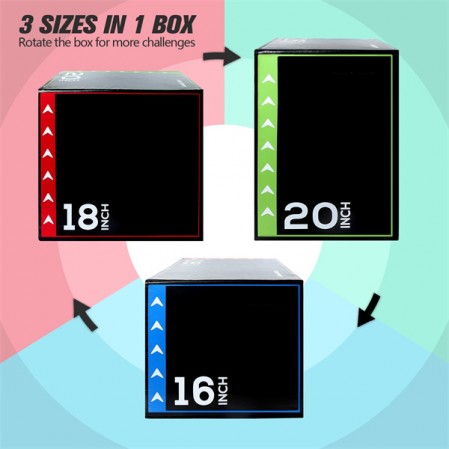 Foam gym box jump plyometric plyo soft box 16/18/20 inches for kids