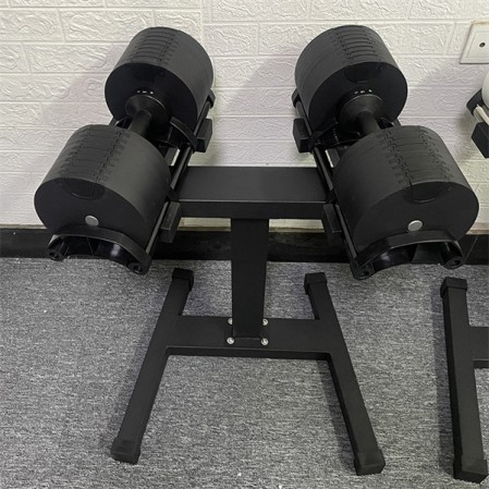 Wholesale black adjustable weights dumbbell set 40kg dumbbells rack