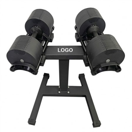 Wholesale black adjustable weights dumbbell set 40kg dumbbells rack