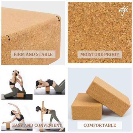 Custom Cork Yoga Block Eco-friendly High Density Cork Yoga Brick