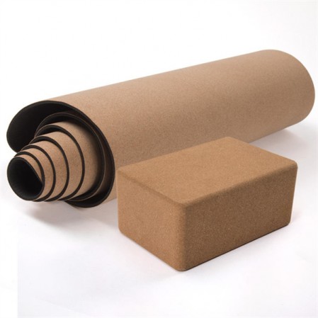 OEM Thick Mat Yoga Cork Block Natural Private Label Yoga Mat Set