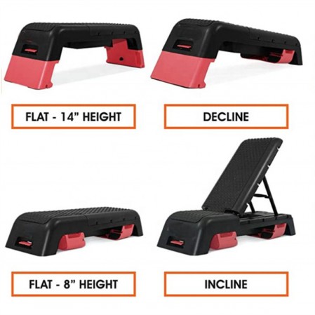 Wholesale multi-function 3 Incline Adjustable Aerobic Stepper Step Deck