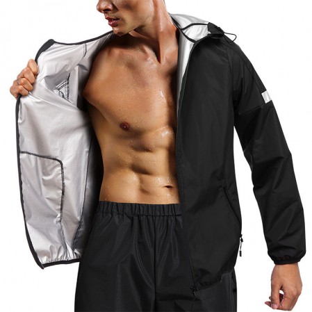 Weight Loss Running Fitness Hot Sauna Sweat Jacket Silvery Sauna Suits