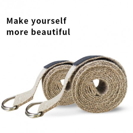 3.8×183cm Organic Jute Hemp Stretch Yoga Strap of Yoga Fitness Equipment