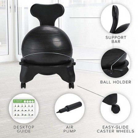 66*53*75CM Fitness Equipment Back Support Yoga Ball for Home Office Balance Ball Chair