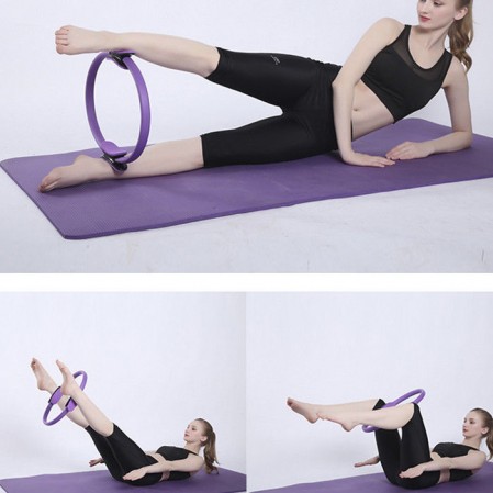 94cm Purple Pink Pilates Yoga Ring With Hip Muscle Trainer Pilates Bar Set